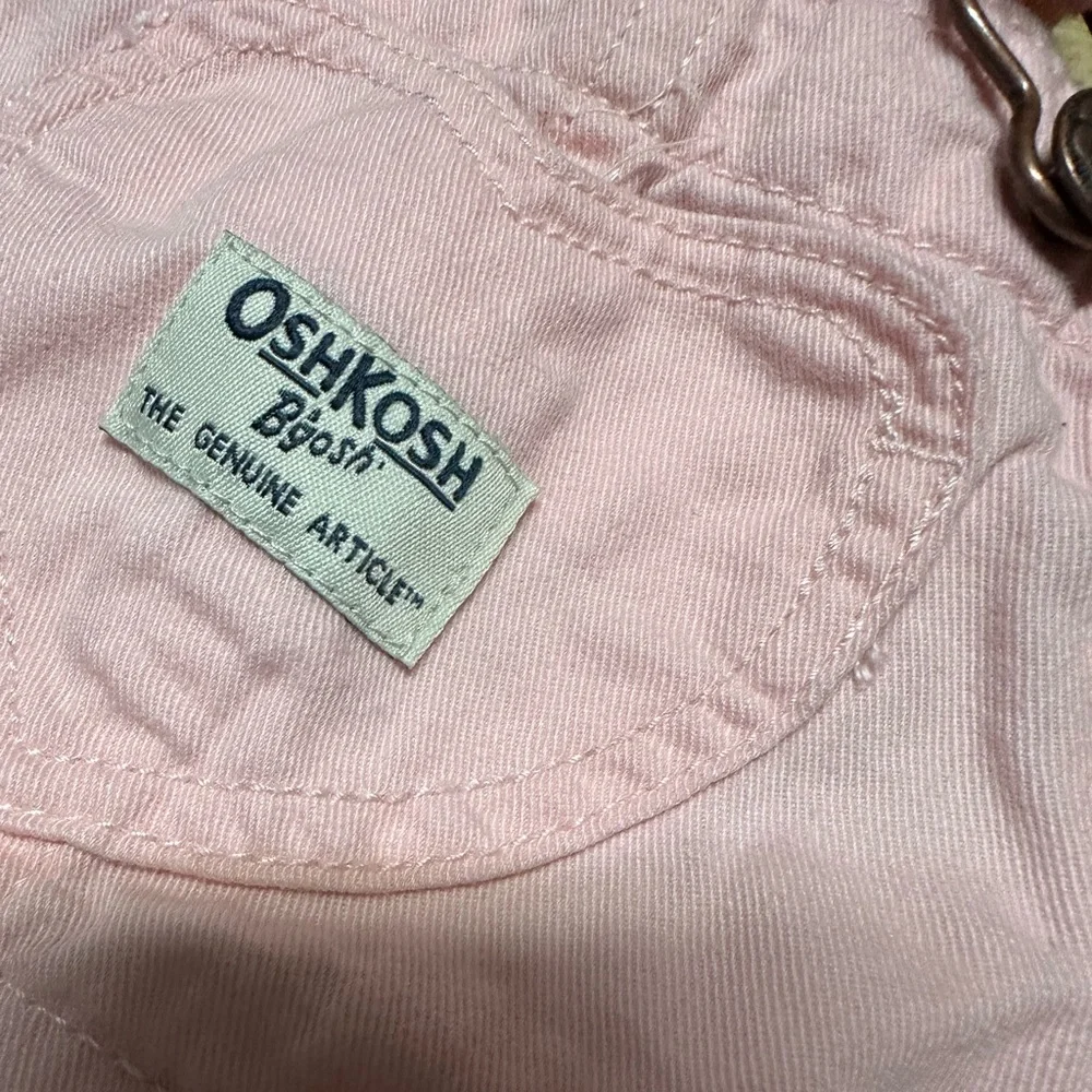 Oshkosh Girls Infant Baby Pink Heart Denim Overalls Size‎ 6 Months 3-6m